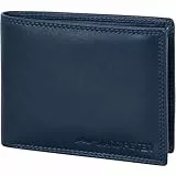 Marc Peter® Echt-Leder Geldbörse Hanover | Geldbeutel für Herren mit RFID-Schutz | Groß 10 Fächer Portmonee | Blau Nappa Portemonnaie