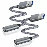 Basesailor USB C Kabel Adapter 0.2M 2Pack,Typ C Buchse zu USB A 3.0 Stecker 5Gbit/s 3.1 Ladekabel für iPhone 17 17e Air 16 15 14 Pro Max,iWatch 10,iPad Mini,Airpods,Samsung Galaxy S26 S25 S24 23 Ultra