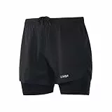 Lixada 2 in 1 Laufshorts für Herren, athletische Shorts, Fitness-Shorts, Marathon, atmungsaktive Hose + schnelltrocknend
