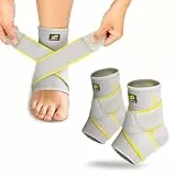 Bracoo Sprunggelenkbandage, Knöchelbandage für Plantarfasziitis, 2 Stück Bandage für das Fußgelenk zur Stabilisierung für rechts & links, Fußbandage bei Sport, Training & Alltag, FS60, Grau, S/M