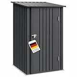 STEELSØN Timir Gerätehaus Metall – Geräteschuppen mit Pultdach – Gartenhaus 160x103x100cm (HxTxB) – Gartenschuppen Anthrazit – Gartenhütte Zinkstahlrahmen – Gerätehütte rostfrei – Schuppen Garten