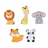 Toyvian 5 Stücke Geburtstag Kuchen Topper Fuchs Elefant Panda Figur Tier Dekofigur Tierfiguren Tortenfigur für Miniatur Garten Deko Micro Landschaft Dekoration Dschungel Party Deko