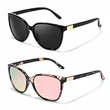 LVIOE 2P Polarisierte Sonnenbrille Damen - Stylischer und Trendiger UV400 Schutz für Outdoor Aktivitäten