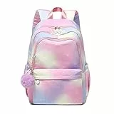 ikasus Schulrucksack Mädchen Schulranzen Jungen Schultasche, Regenbogen Rucksack Kinder Schultasche, Schule Daypacks Outdoor Camping Bunte Damen Rucksack Lässiger Tagesrucksack Schultertaschen