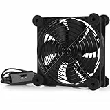 Bigqin USB Ventilator 120mm, Mini Ventilator USB mit 3 Einstellbare Geschwindigkeiten, 5V Gehäuselüfter für Büro