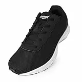 Knixmax Outdoor extraweite Walkingschuhe für Damen und Herren atmungsaktive Sneaker für breite Füße mit breiter Zehenbox leichte Komfortschuhe Schwarz EU46