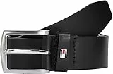 Tommy Hilfiger Herren Gürtel New Denton 3,5 cm Belt Ledergürtel, Schwarz (Black), 100 cm