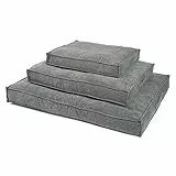 JAMAXX Premium Hundekissen Orthopädische Füllung, Waschbar Bezug aus Edlem Chinelle Stoff, Weiche Kompakte Füllung mit Visco Schaumstoff-Flocken Memory, PDB1003 (L) 120x90, Silver-Grey