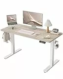 BEXEVUE Höhenverstellbarer Schreibtisch 120×60 cm, Schreibtisch Höhenverstellbar Elektrisch, Steh-Sitz Tisch mit 2 Memory-Funktionen, Computertisch, Helles Walnuss