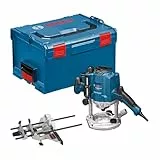 Bosch Professional Oberfräse GOF 1250 CE (inkl. Maulschlüssel 19 mm, Parallelanschlag mit Feineinstellung, Kopierhülsenadapter, Spannzange, L-BOXX)