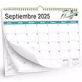 AEYAKA Kalender 2025 2026 Wandkalender, 21 cm x 30 cm, A4 Planer 16 Monate September 2025 - Dezember 2026, Monatlicher Hängender mit Ferienübersicht, Spanisch
