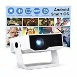 ZDK 2026 Upgrade Mini Beamer Integrierte Apps, Android 14, unterstützt 4K 1080P, Trapezkorrektur, WLAN&BT Beamer 4K Heimkino, Projektor Tragbarer mit um 270° drehbarem Ständer, Kompatibel Laptop/Handy