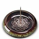 Räucherstäbchenhalter mit Abnehmbarer Lotus Design: Leicht Zu Reinigen Räuchergefäß für Meditations Yoga-Keramik Räucherschale für Räucherstäbchen Kegel Spiralen-Dekorative Geschenke(Grün)