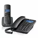 Motorola Voice - C4201 Schnurgebundenes Telefon mit digitalem Schnurlosterminal, Notrufmodus, Anrufweiterleitung, Telefonbuch mit 50 Namen und Nummern, Freisprecheinrichtung