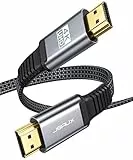 JSAUX 𝙉𝙀𝙒 HDMI Kabel 2Meter [4K@60Hz,HDMI 2.0,18Gbps] 4K Flach HDMI 2.0 Kabel Highspeed 3M HDMI Nylon Geflochten Kabel Support 3D HDR UHD 2160p 1080p Ethernet ARC kompatibel mit PS3/4 TV PC Grau