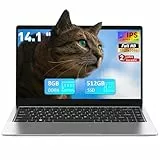Auusda Laptop 14 Zoll, Quad-Core J4125(Bis zu 2.8GHz) 8GB DDR4 512GB SSD, Günstiger Laptop, USB 3.0, Mini HDMI, MicroSD-Slot, Speicher erweiterbar bis 3TB,Notebook für Studenten & Büro,4200mAh Akku