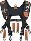 Robuste Leder-Werkzeuggürtel-Hosenträger, Leder-Werkzeugtaschen-Hosenträger, Leder-Hosenträger für Werkzeuggürtel, Tischler-Hosenträger, Bauwerkzeuggürtel, Werkzeuggürtel-Hosenträger