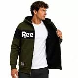 Reebok Herren-Softshell-Jacke – Active Performance, weiches Poly-Fleece, Sherpa-Futter, Kapuzenjacke für Outdoor-Aktivitäten, Oliv/Blatt für Mich (Leaf It to Me), L