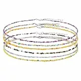 Aroncent Bohemian Perlen Halskette Set: 6x Bunte Damen Ketten Verstellbare Strand Schmuck Sommerliche Modeaccessoires