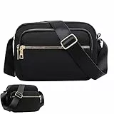 KEYRI Damen Handy Umhängetasche Damen Gürteltasche Crossbody Bag Damen Wasserdicht Bauchtasche Verstellbare Träger Brustbeutel Breiter Riemen Abendtasche zum Wandern Reisen Einkaufen (Schwarz)