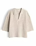 OPUS Damen Sweatshirt | Sweatshirt mit feiner Häkeloptik Regular Fit Natural Glaze, 40