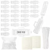 Dshunnc 100 Stück Kabelbeschriftung Clip Set mit 100 Kabelmarker + 100 Kabelbinder + 2 Etikettenbögen, Wiederverwendbare Kabelmarkierung für Elektroinstallation, Serverraum, Büro und Haushalt (3010)