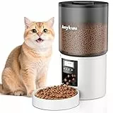 Anykuu Futterautomat Katze & Hund 4L Pet Feeder Cat mit Timer & Portionskontrolle 1-6 Mahlzeiten pro Tag Trockenfutterspender Hunde mit 10s Aufnahmefunktion für Kleine/Mittlere Haustiere