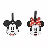 Disney Mickey und Minnie Mouse Gepäckanhänger-Set, Rot und Schwarz, 2-teilig