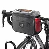 Forhome 5L Fahrradkorb vorne Tasche, Fahrrad Lenkertasche mit Lenkeradapter, Wasserdicht Fahrradtasche Lenker mit ouchscreen Vorne Fahrradtasche und Abnehmbarem Schultergurt für alle Handy