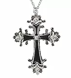 W WIDMANN MILANO Party Fashion - Kreuz Halskette Damen, Gothic Schmuck mit Anhänger, Kostüm Accessoire für Halloween, Karneval