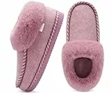 KuaiLu Hausschuhe Damen Kuschel Fussbett Fell Winter Pantoffeln Frauen Warme Flauschige Plüsch Gefütterte Geschlossen Hause Filzhausschuhe Filz Wolle Hüttenschuhe Rutschfest Feste Sohle rosa 39