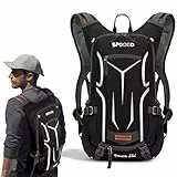 SPGOOD Fahrradrucksack 20L/25L/30L (9 Farben)-Wasserdichter Ultraleicht-für Damen & Herren Multifunktionaler-mit Regenschutzkappe/Helmabdeckung Rucksäcke MTB Mountainbike (Grau Schwarz, 20L)