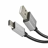 KabelDirekt – Micro USB 2.0 Kabel – 2m (High Speed Datenkabel und Ladekabel, geeignet für Smartphones und Tablets mit Micro USB Anschluss, schwarz/space grey) – PRO Series