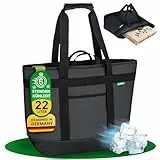 COTTARA® Faltbare Kühltasche Gross mit wasserdichter Isolierung 22l – Große Isoliertasche auslaufsicher Flexible Griffe – Ideale Einkaufstasche isoliert, Thermotasche, Picknicktasche – Grau