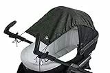 Altabebe (AL7011-30) Universal Sonnensegel mit UV Schutz 50+ für Kinderwagen Babywanne - reißfester Baby Sonnenschutz zum aufrollen - Farbe: melange dunkelgrau