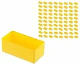 Hünersdorff 80 St. Einsatzbox 108 x 54 x 45mm (L x B x H) - Einsatzkasten - Set für individuellen Bestückung von Sortimentskästen, Kleinteile-Koffern, Schubladen und Schränken - Gelb