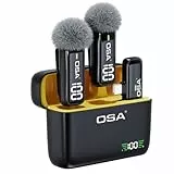 OSA Lavalier Mikrofon Kabellos Handy für iPhone, Professionelles Wireless Mikrofon Plug-Play Kabellos Ansteckmikrofon mit Ladehülle, Sender, 2 Mic, für Aufnahme/YouTube/Vlog/Twitch (Typ C)
