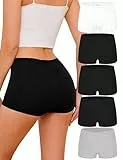 Marvmys Damen Unterwäsche Baumwolle Boxershorts Atmungsaktiv Bequem Weich Mittelhohe Panties Multipack S-XXL