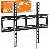 RICOO F0244 TV Wandhalterung Fernseher Halterung 40-75 Zoll TV Halterung Flach Slim bis 60 kg VESA 200x200 bis VESA 400x400 Wandhalterung Fernseher Wand Fernsehhalterung auch 43 55 60 65 Zoll