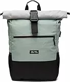Ela Mo Schulrucksack Rolltop Rucksack für Damen | Mintgrey