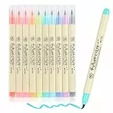 EooUooIP Filzstifte - 10-Teiliges Buntes Kalligraphie Starr Kunstpinsel Markierung Set Für Journaling-Stifte Auf Wasserbasis Für Anfänger Und Profis