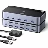 UGREEN Displayport KVM Switch 2 PC 2 Monitore 8K60Hz KVM Umschalter mit 4 USB 3.0 Ports Tastatur und Desktop-Controller Umschaltung Kompatibel mit Windows/Linux/MacOS usw.