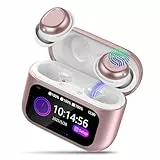 ZYHKON Bluetooth Kopfhörer, Bluetooth 5.4 Schlafkopfhörer In Ear mit Touchscreen, 48H Spielzeit Mini Kopfhörer mit HiFi Sound/5 EQ-Modi, Rosa