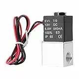Magnetventil, Fydun 12V DC 1/4 Zoll 2 Wege Normalerweise Luftventil Solenoid Pneumatik Aluminium Geschlossenes Elektrisches Magnet Ventil für Luft Gas Wasser