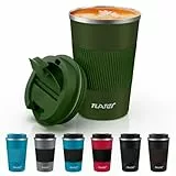 Tlater Kaffeebecher to Go, 13oz/380ml Thermobecher Kaffee mit Deckel - Coffee to Go Becher - Doppelwandiger Vakuum-Edelstahl Kaffeebecher Thermo für Heiß- und Kaltgetränke, Kaffeewasser und Tee