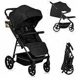 LIONELO MIRA Buggy bis zu 22 kg von 6 Monaten bis 4 Jahren Schwenkbare 360° Räder Volle Stoßdämpfung Verstellbare Rückenlehne und höhenverstellbares Verdeck XXL UPF50+ Großer Korb bis zu 3 kg