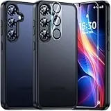 UniqueMe für Samsung Galaxy S25 Hülle - Handyhülle für Samsung Galaxy S25 Case, 5 in 1 Set Rundumschutz Schutzhülle Cover,1 Handyhülle & 2 Schutzfolie & 2 Kameraschutz - Schwarz