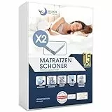 Dreamzie Matratzenschoner 140x200cm Wasserdicht (2er-Set) Oeko-TEX Zertifiziert - Atmungsaktive Matratzenauflage