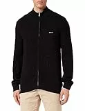 Gant Herren Cotton Pique Zip Cardigan Strickjacke, Schwarz, XL EU