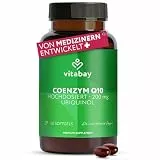 Vitabay Coenzym Q10 Ubiquinol 200 mg – 60 Kapseln – hochdosiert – natürliches Q10 in aktiver Form (Ubiquinol) aus pflanzlicher Fermentation gewonnen – Laborgeprüft in Deutschland